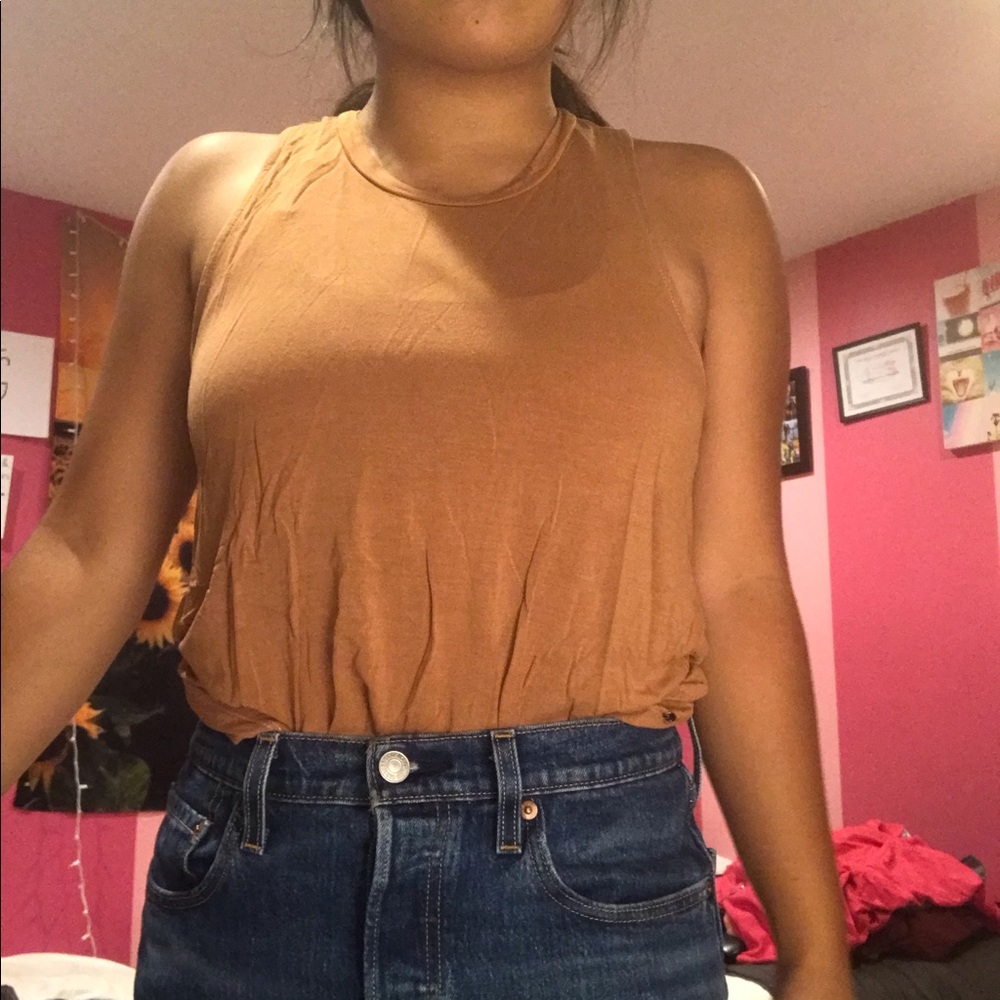 American Eagle soft and sexy mustard tank top xs